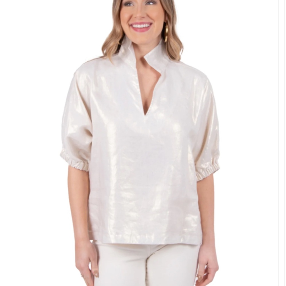 Emily McCarthy Poppy Linen Top Size S